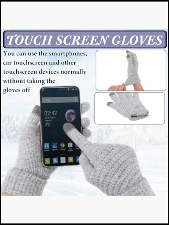 Winter Hat Gloves Scarf Set Knitted Beanie Mittens Scarves Warm